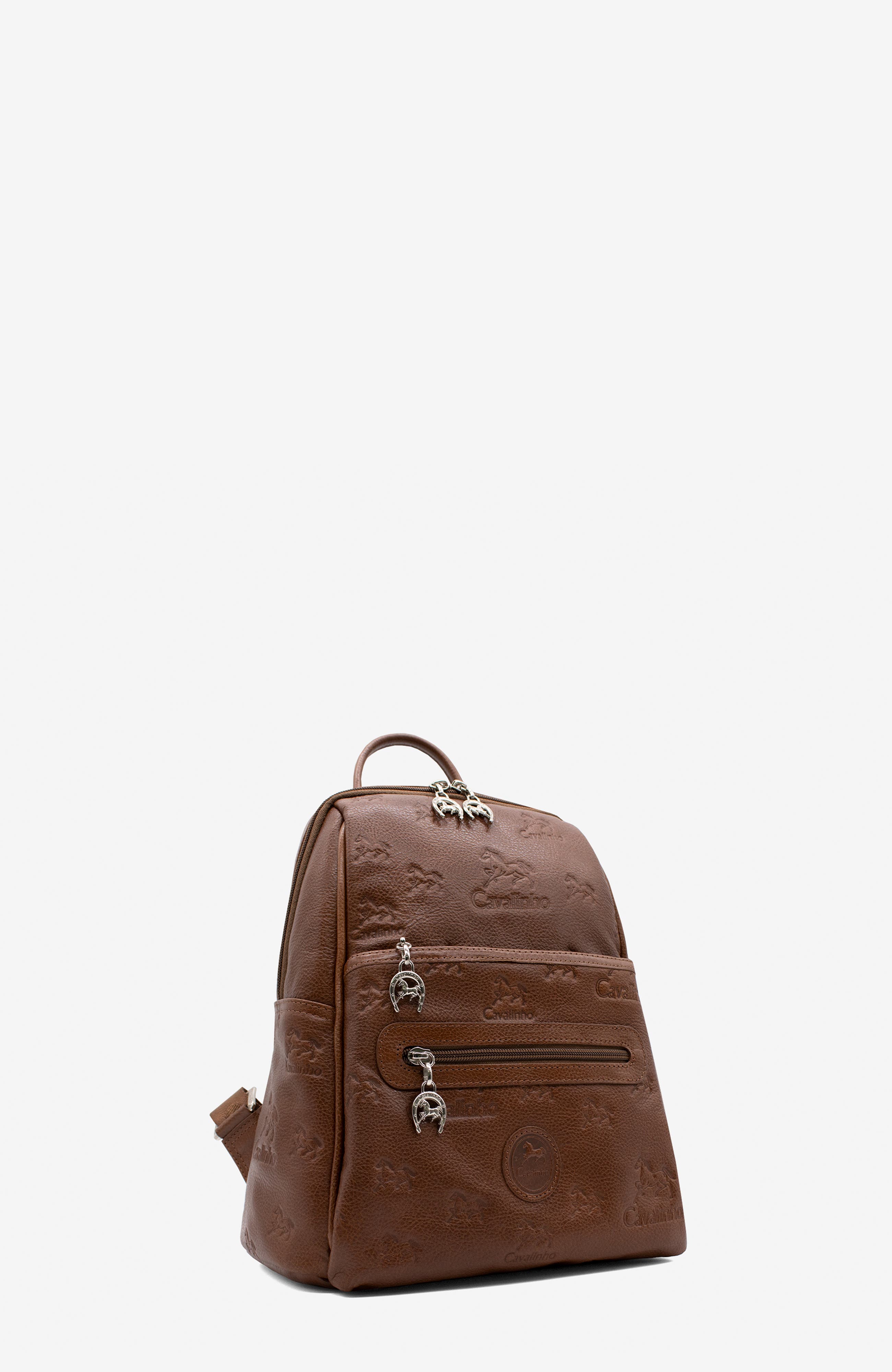 Cavalo Lusitano 412 Embossed Leather Backpack, Alternate, color, Camel Brown
