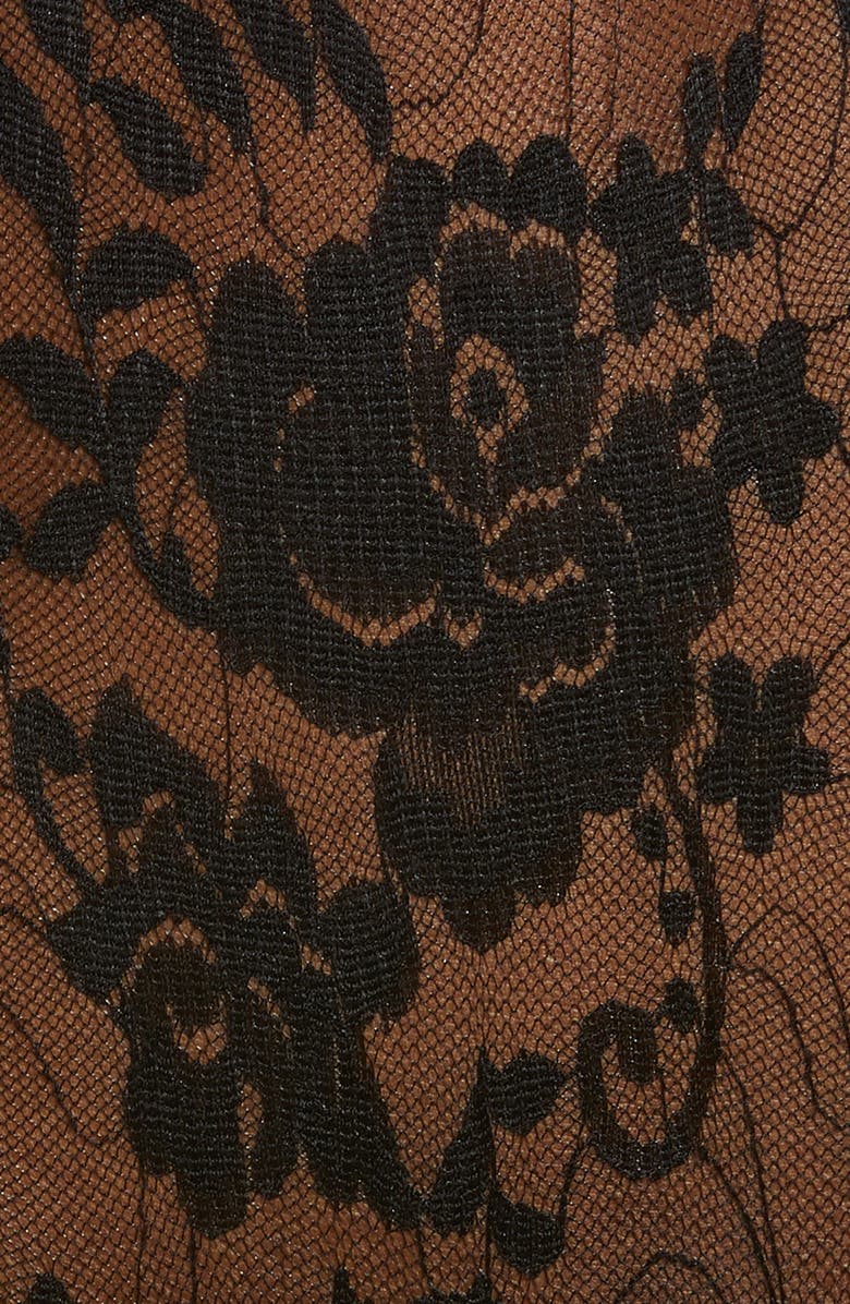 Mapale Lace-Up Floral Lace Teddy, Alternate, color, 