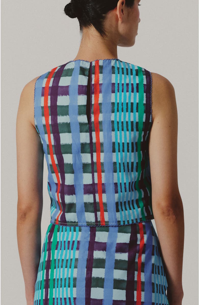 De Loreta Pasca Crewneck Cotton Tank, Alternate, color, Astro Print