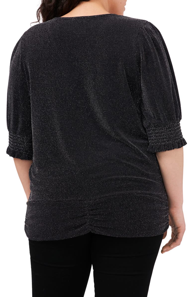 Vince Camuto Metallic V-Neck Top, Alternate, color, 