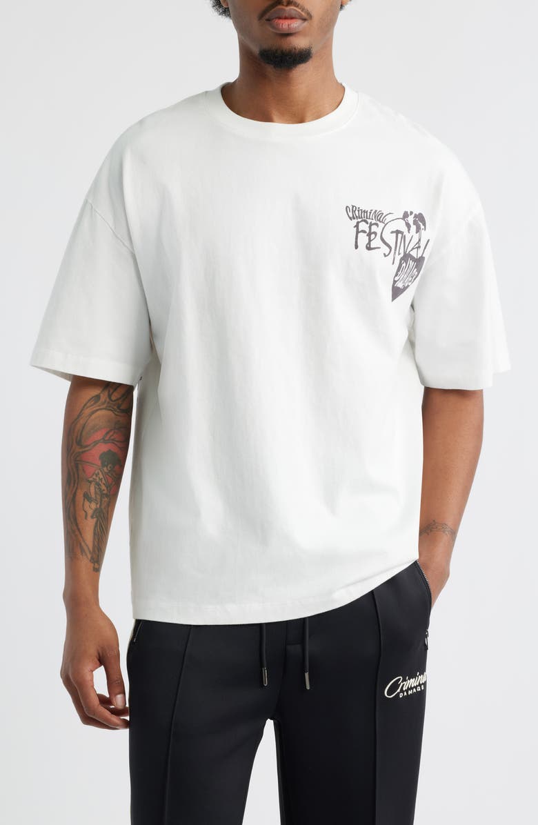 CRIMINAL DAMAGE CD Festival Graphic T-Shirt, Alternate, color,