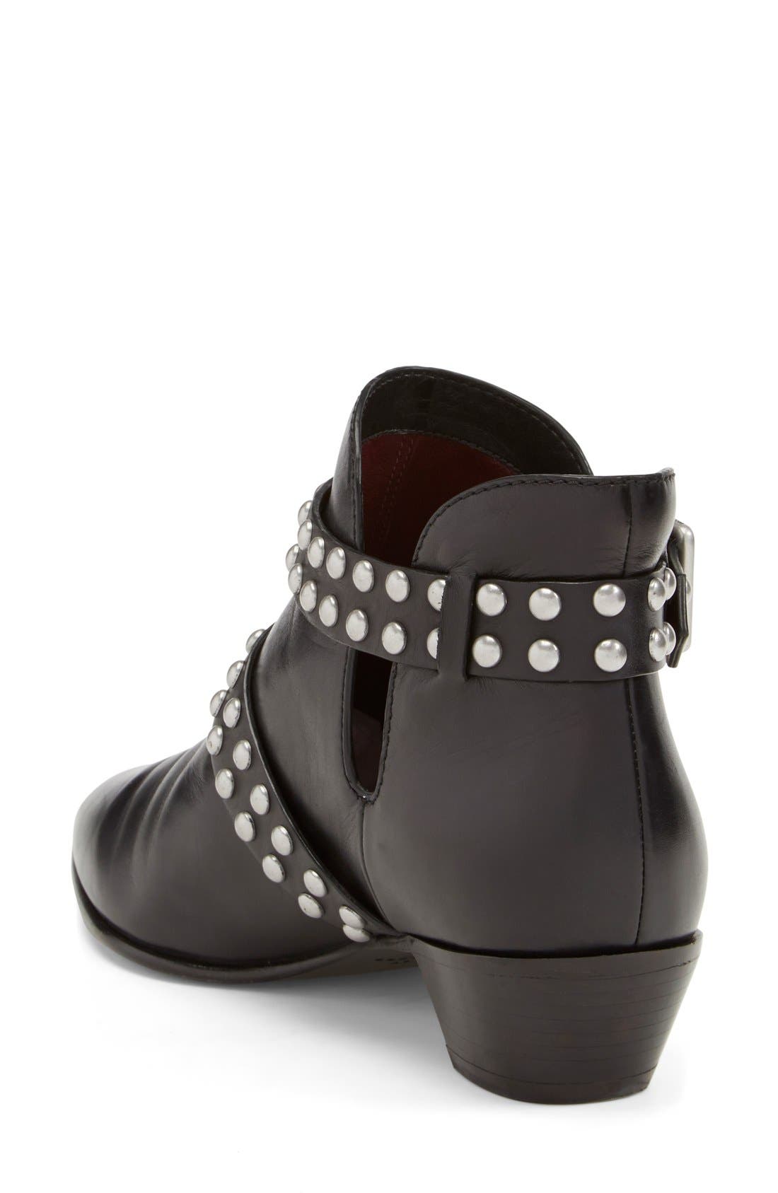 MARC BY MARC JACOBS 'Carroll' Studded Leather Pointy Toe Ankle Boot, Alternate, color, BLACK LEATHER