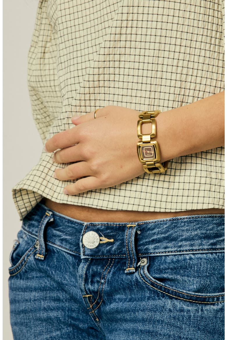 The Sisi Bracelet Watch, 24mm, Alternate, color, ALL GOLD / COGNAC