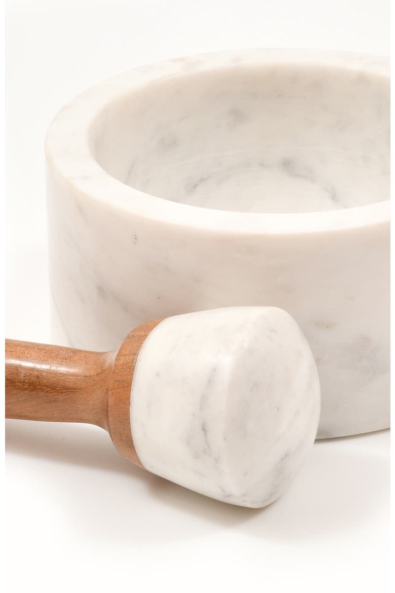 Marble Mortar and Pestle, Alternate, color, White