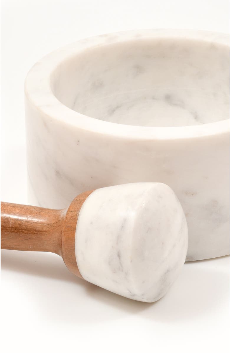 Verve Culture Marble Mortar and Pestle, Alternate, color, White