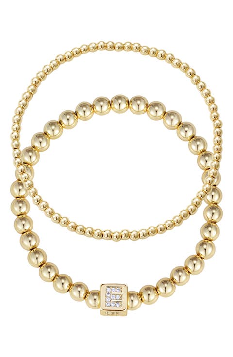 Set of 2 Gold Plated Stretch Bracelets