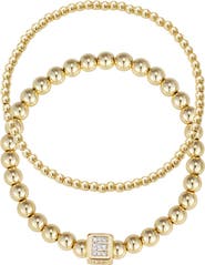 Adornia Set of 2 Gold Plated Stretch Bracelets
