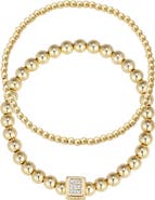Adornia Set of 2 Gold Plated Stretch Bracelets