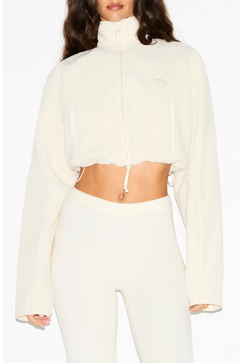 Faux Shearling Crop Jacket, Main, color, ECRU
