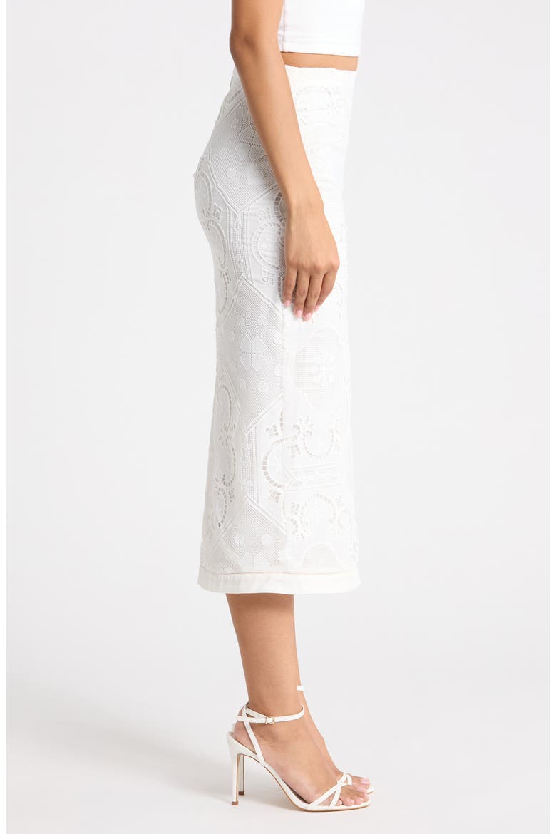 Cecilia Lace Midi Skirt, Alternate, color, WHITE