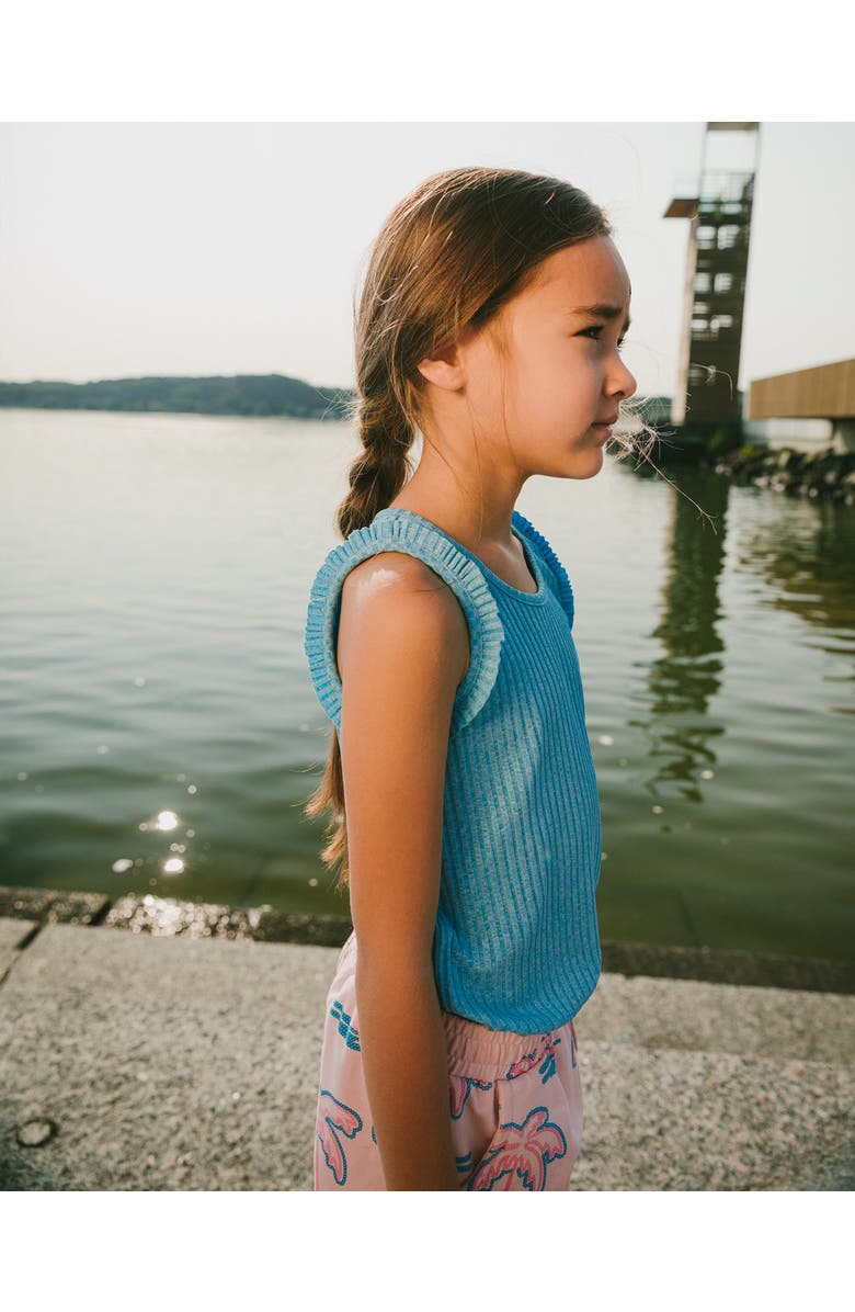 Deux par Deux Sleeveless Straight Fit Rib Tank Top, Alternate, color, Blue