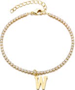Adornia Initial Charm Tennis Bracelet