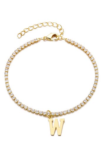 Adornia Initial Charm Tennis Bracelet In Gold