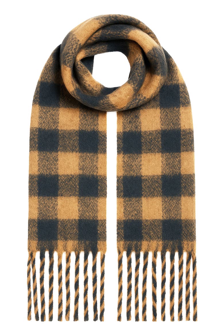 Checked Super Soft Scarf, Alternate, color, Brown