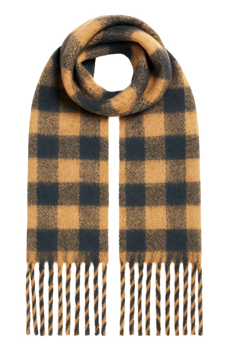 Yumi Checked Super Soft Scarf, Alternate, color, Brown