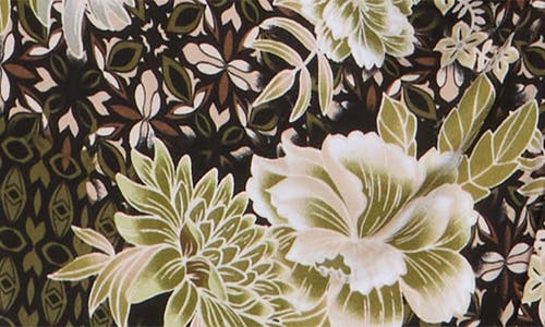 Connected Apparel Floral Short Sleeve Ruched Waist Dress In Multi