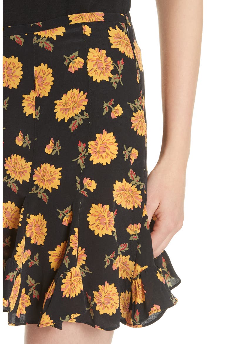 Weller Floral Silk Miniskirt, Alternate, color, BLACK MULTI