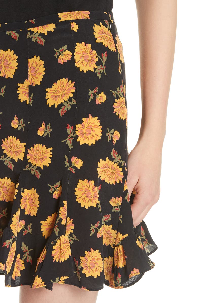Veronica Beard Weller Floral Silk Miniskirt, Alternate, color, 