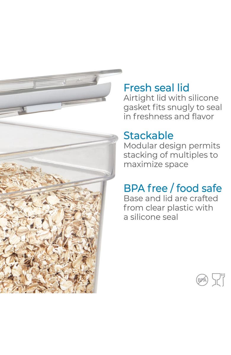 iDesign Medium Food Storage Bin with Airtight Lid - Set of 4 - Clear, Alternate, color, Bronze