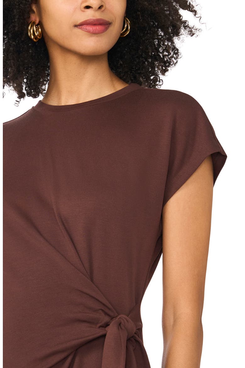 Tie Waist Maxi Dress, Alternate, color, RICH CHOCOLATE