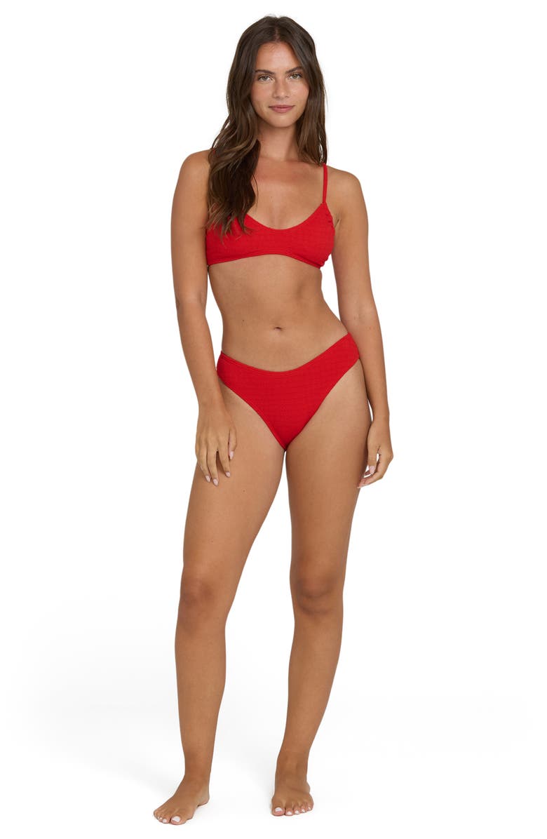 Billabong Rising Tide Textured Bikini Top, Alternate, color, Fiesta Red