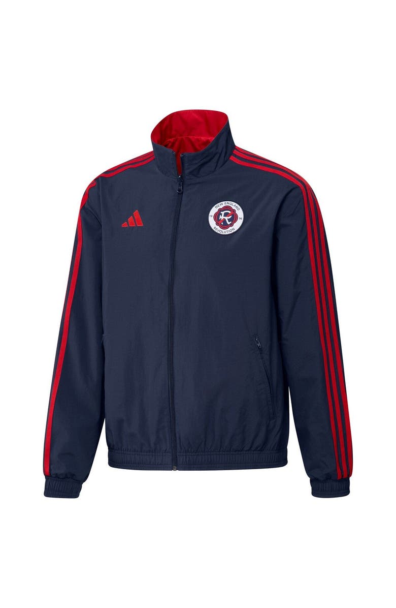 adidas Men
s adidas Navy/Red New England Revolution 2023 On-Field Anthem Full-Zip Reversible Team Jacket, Alternate, color, Navy