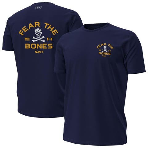 Men's Under Armour  Navy Navy Midshipmen Distressed Jolly Rogers T-Shirt