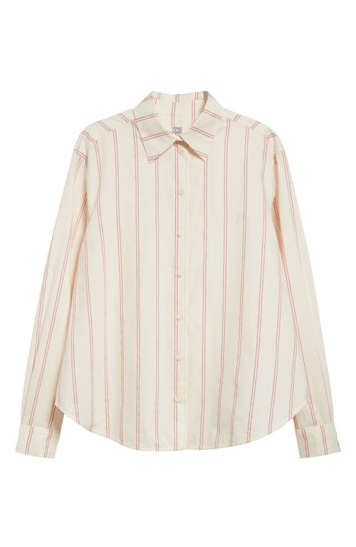 Totême Toteme Relaxed Stripe Button-up Shirt In Ecru/blossom