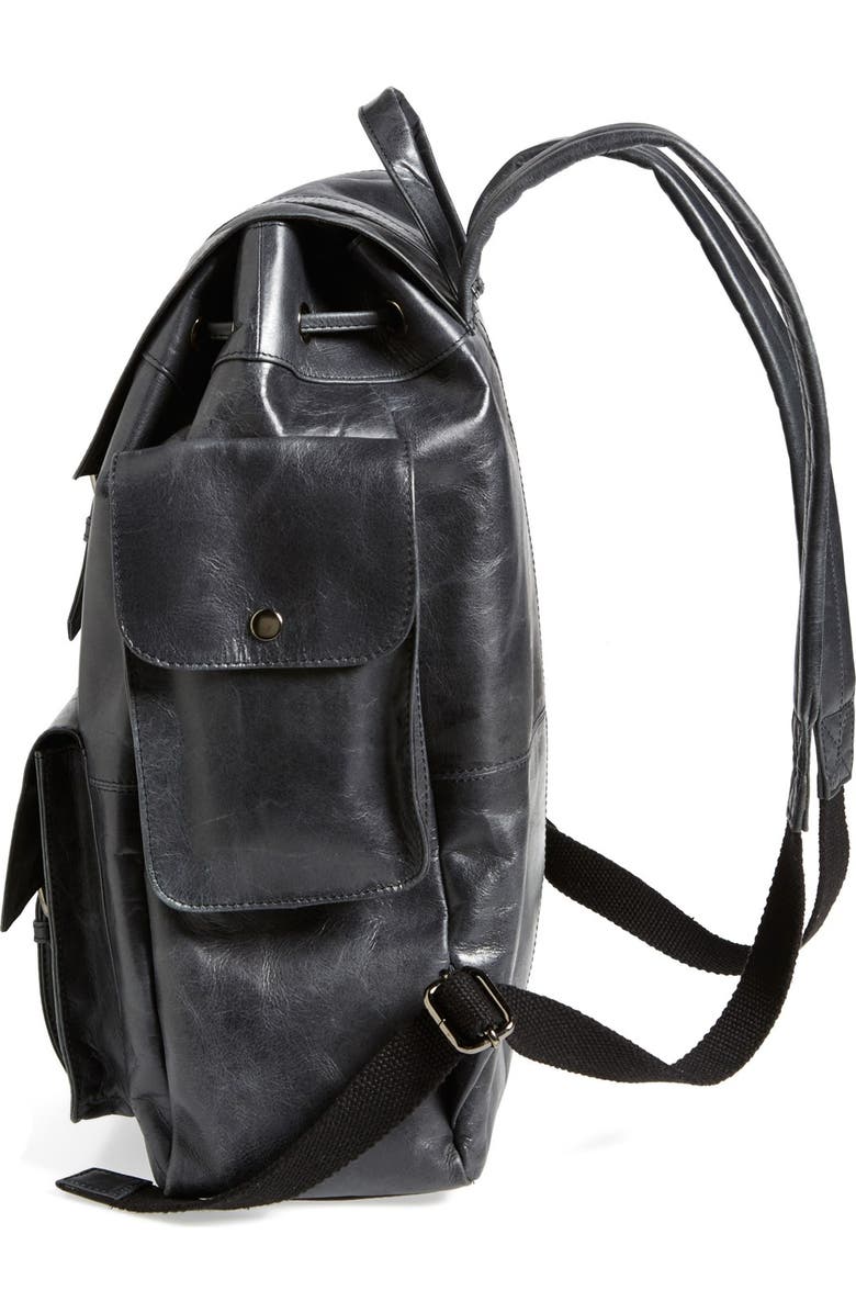Topman Leather Backpack, Alternate, color,