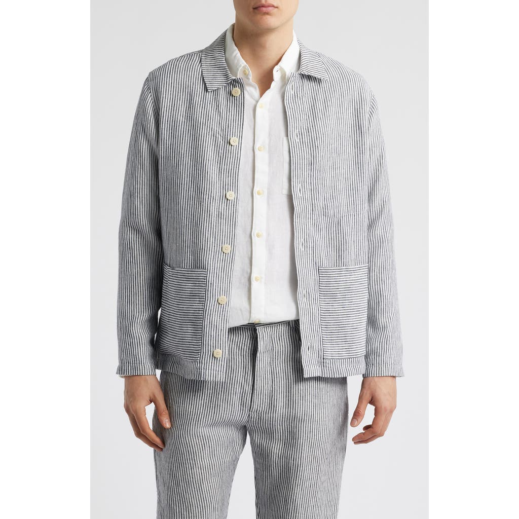 Alex Crane Kite Linen Jacket In Lines