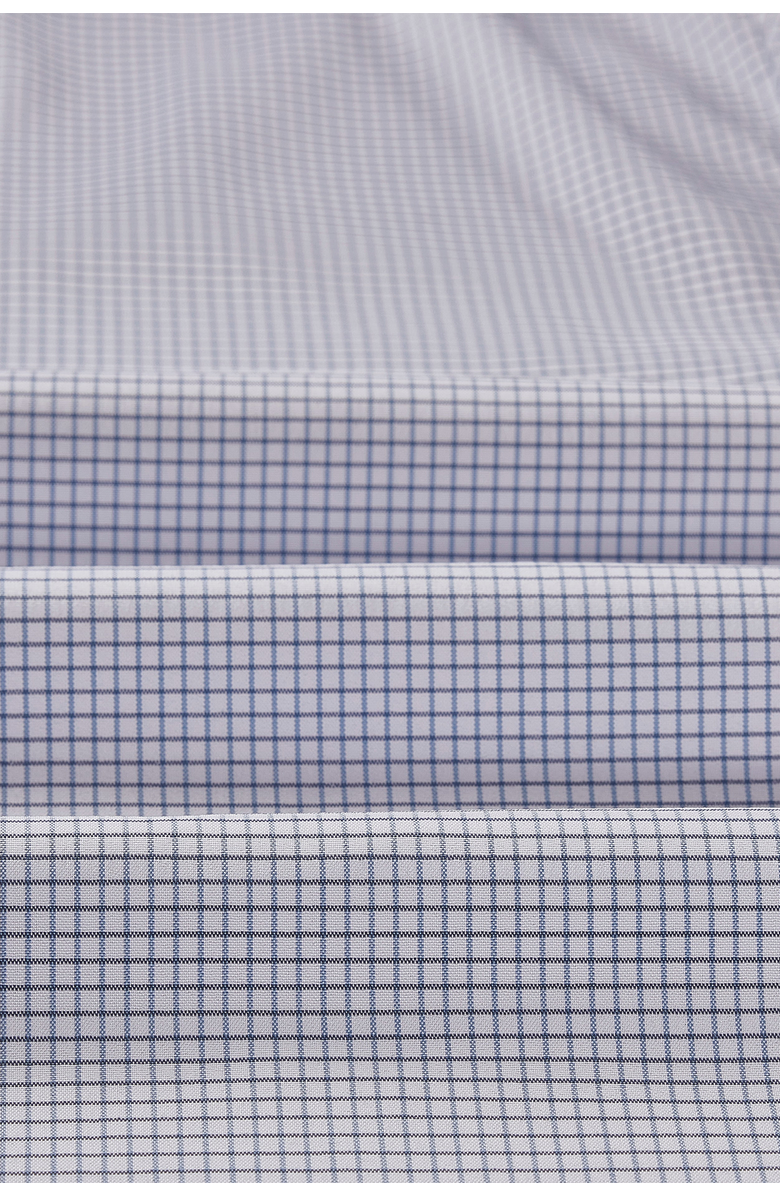 Regent Row Men's Big and Tall stanton shirt polo, Alternate, color, White-Blue-Microcheck