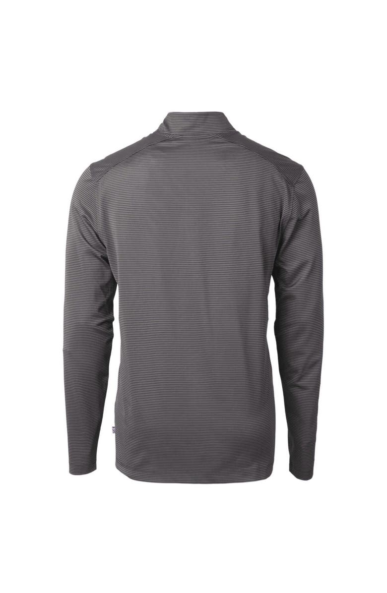 Cutter & Buck Men's Cutter & Buck Black Birmingham Barons Big & Tall Virtue Eco Pique Micro Stripe Recycled Quarter-Zip Pullover, Alternate, color,