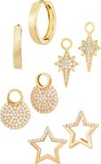 SAVVY CIE JEWELS 4-Piece Set Cubic Zirconia Drop Hoop Earrings