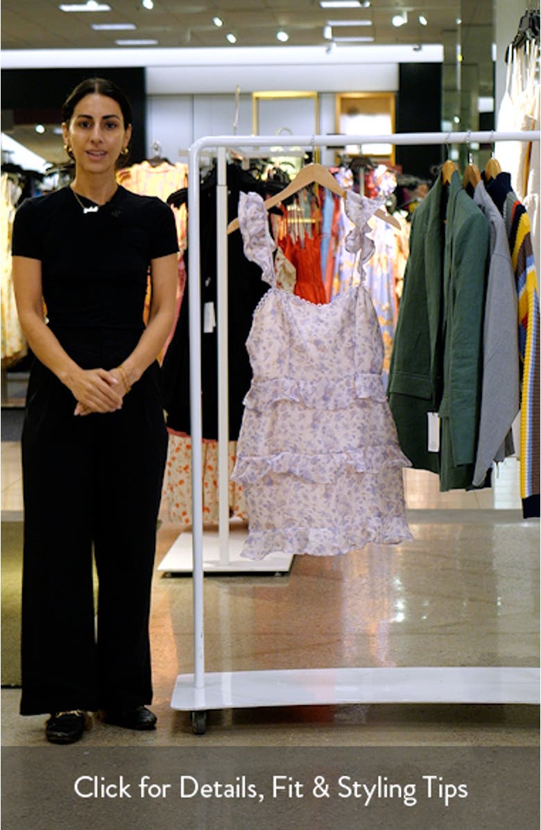 Bianca Ruffle Strap Floral Jacquard Minidress, sales video thumbnail