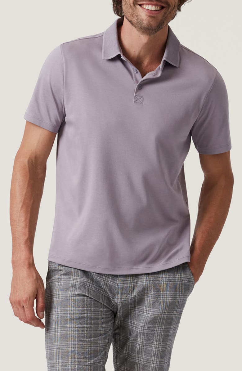 34 Heritage Tipped Pima Cotton Polo, Main, color, Lilac Dust