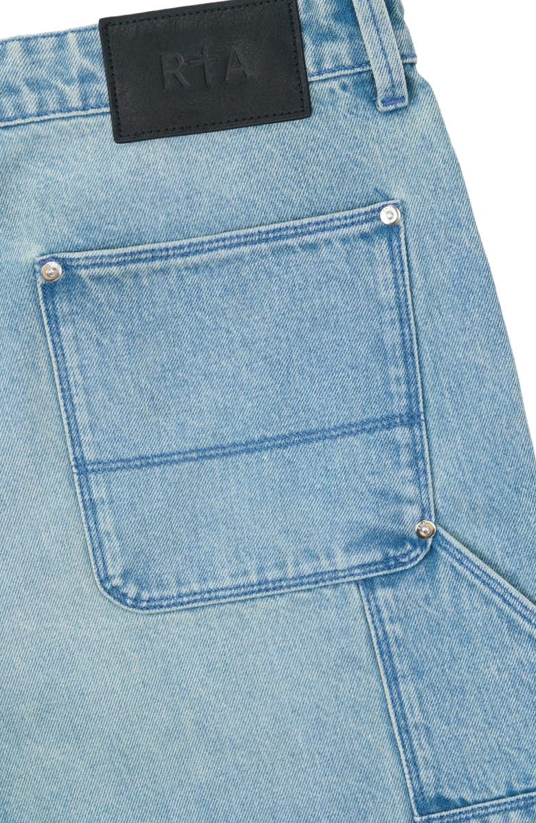 RtA Santiago Relaxed Straight Leg Carpenter Jeans, Alternate, color, Ocean Mist Cross Cut