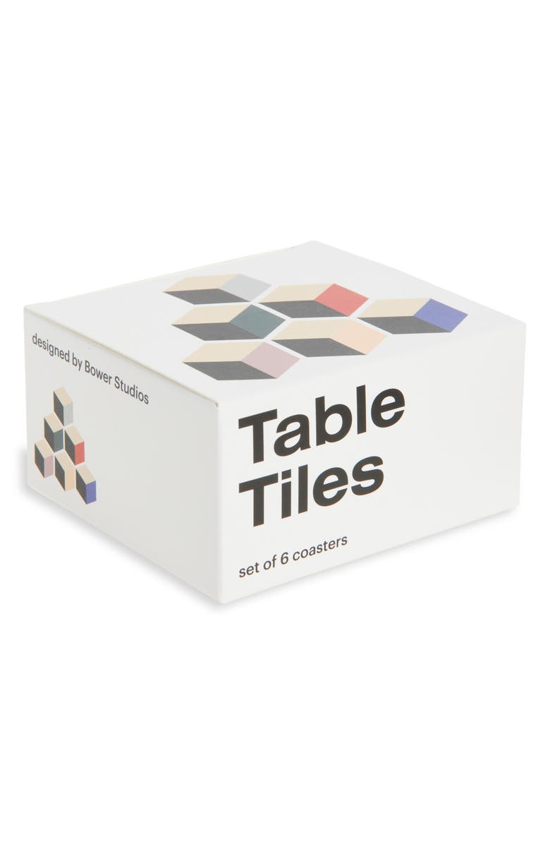 Areaware 'Table Tiles' Coasters, Main, color, Black Multi