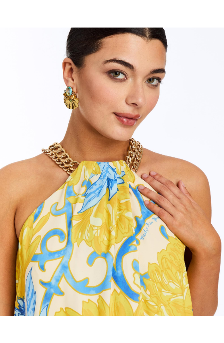 Mestiza New York Bijou Halter Midi Dress, Alternate, color, Yellow