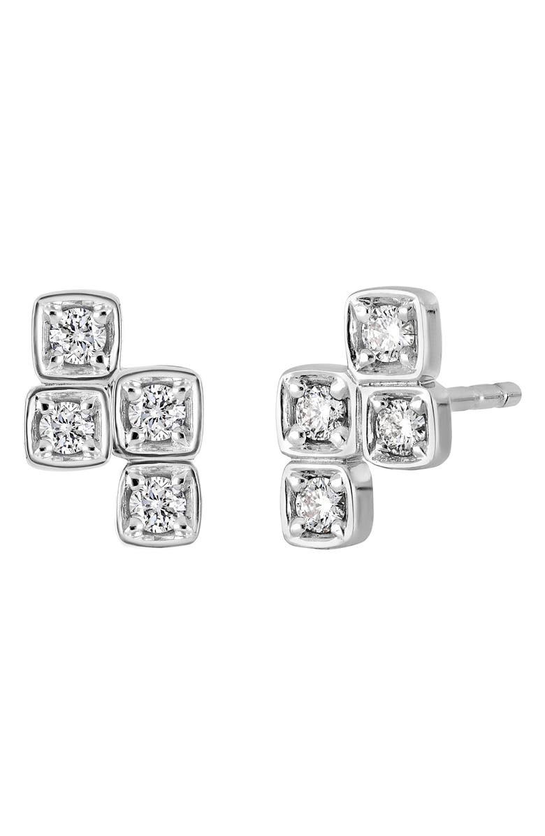 Bony Levy 18K White Gold Geo Diamond Stud Earrings - 0.17 ctw, Main, color,
