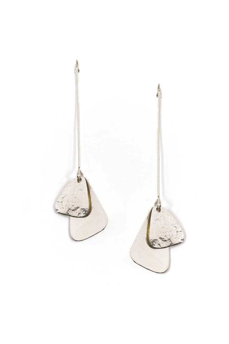 Iyla Geometric Threader Earring, Main, color, Silver