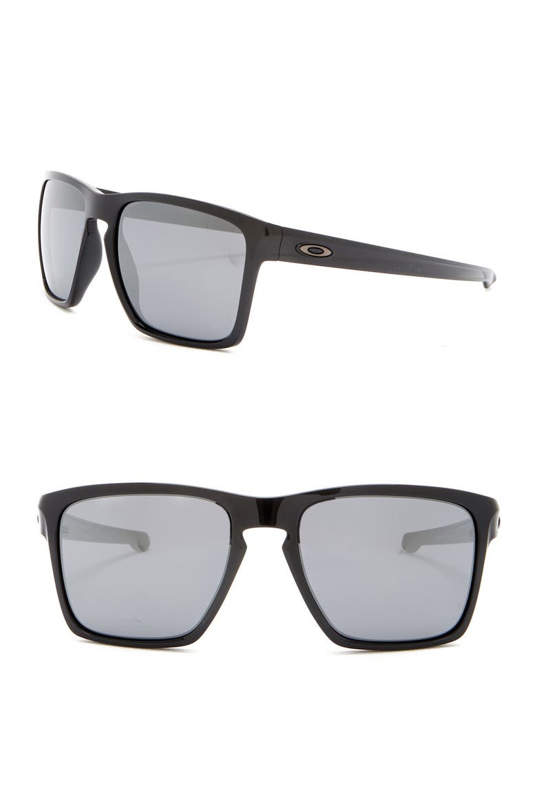 57mm Square Sunglasses, Main, color, BLACK