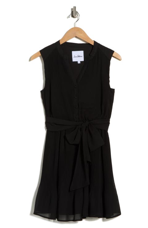 Pleated Tie Waist Dress