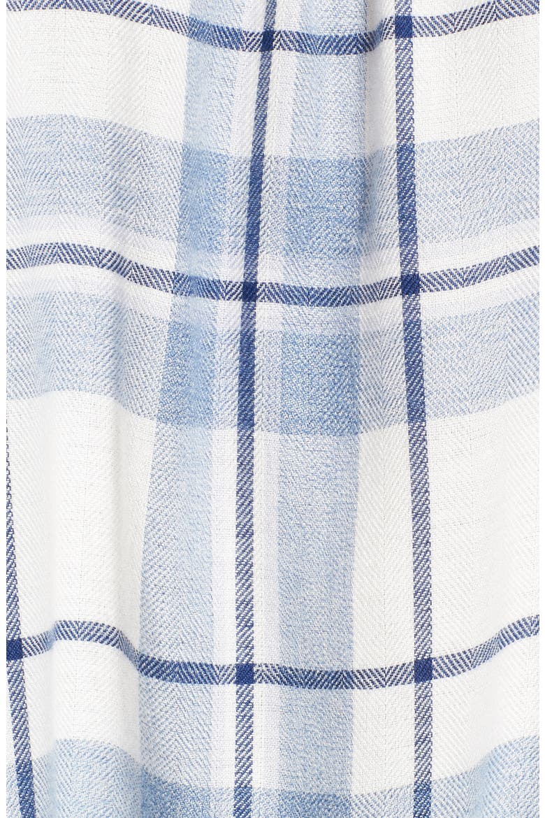 Off the Shoulder Plaid Blouse, Alternate, color, BLUE NIGHT