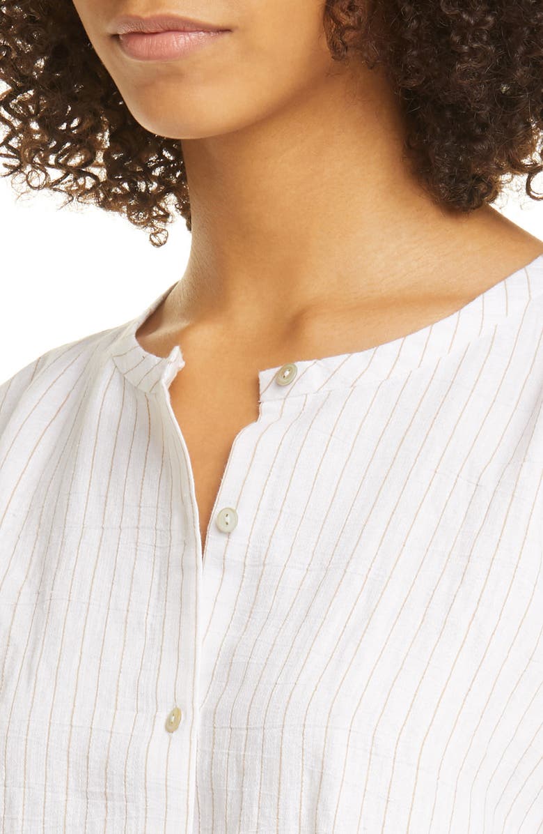 Eileen Fisher Round Neck Stripe Shirt Dress, Alternate, color,