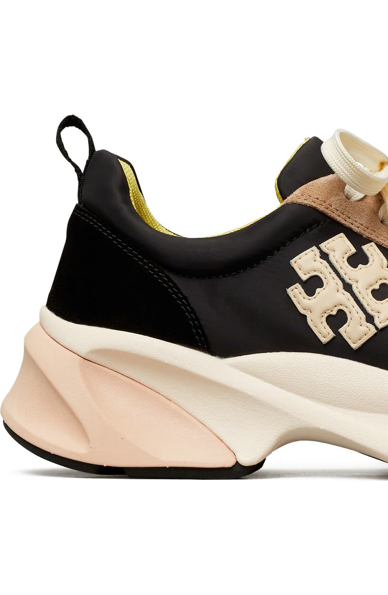 Tory Burch Good Luck Sneaker, Alternate, color, Black / Cream / Black