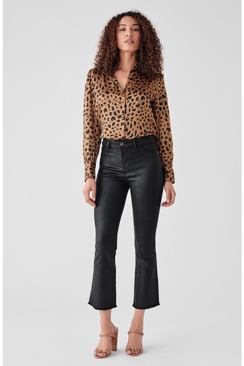 x Marianna Hewitt Instasculpt Bridget Coated High Waist Fray Crop Bootcut Jeans, Alternate, color, SONOMA