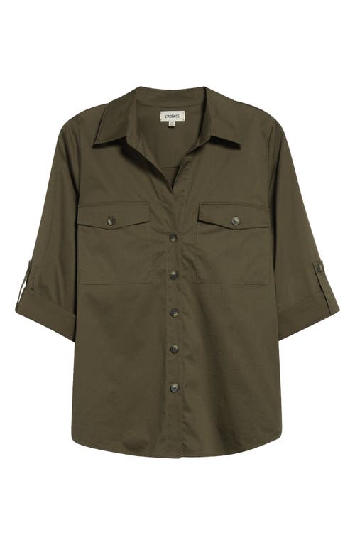 L Agence L'agence Pearson Woven Military Shirt