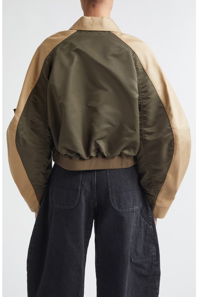 Cotton Chino x Nylon Twill Jacket, Alternate, color, DARK KHAKI/ BEIGE