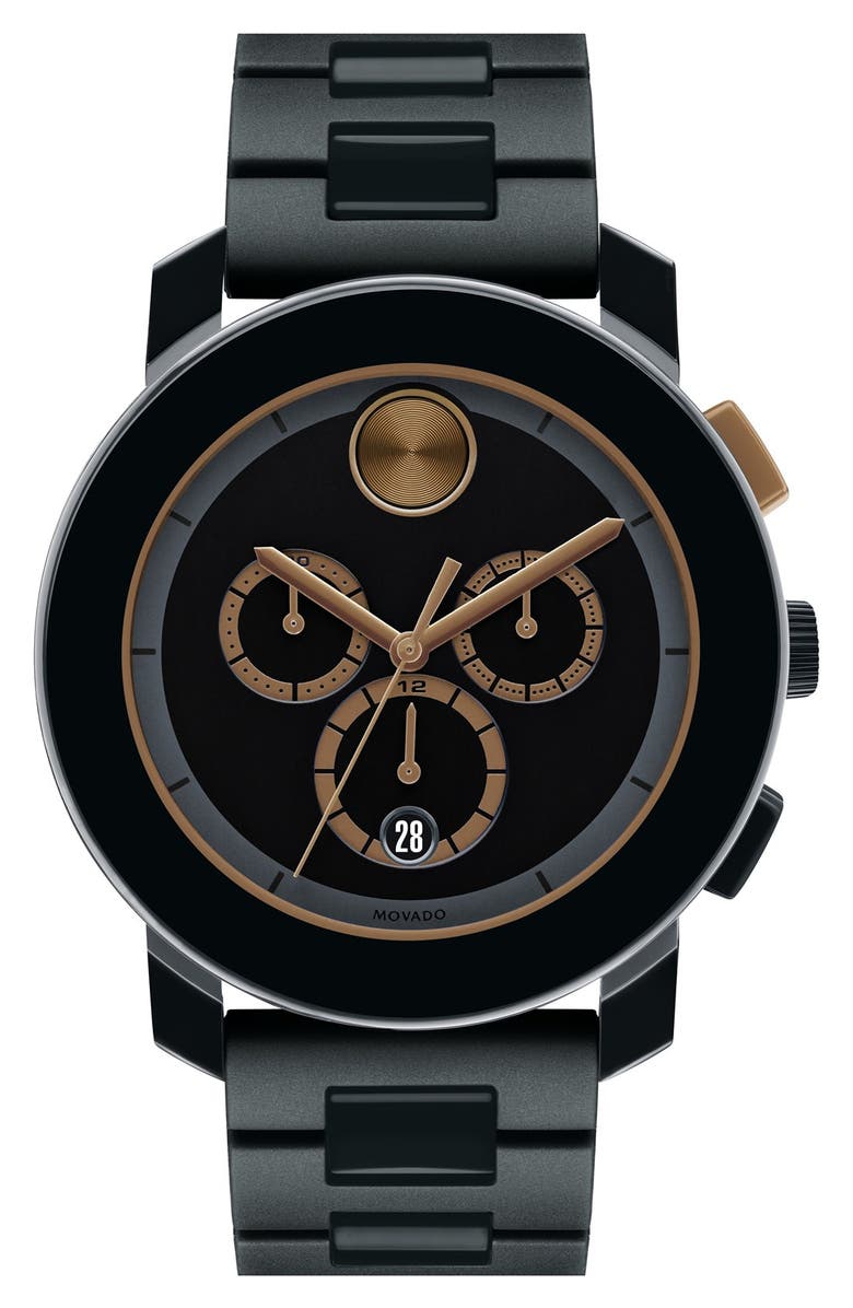Movado 'Bold' Chronograph Bracelet Watch, 44mm, Main, color, 