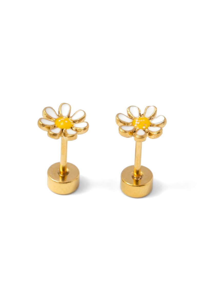 Mini Daisy Stud Earrings, Alternate, color, Gold